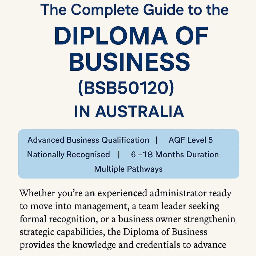Read more about the article Diploma of Business (BSB50120) – Complete 2025-2026 Guide | Vanguard Business Education