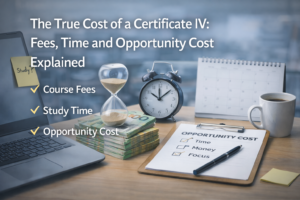 Read more about the article The True Cost of a Certificate IV: Fees, Time, and Opportunity Cost Explained
