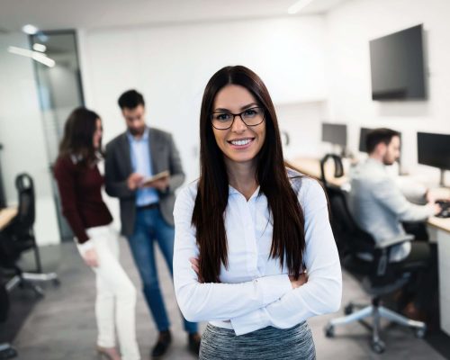 Confident Young Businesswoman in a Modern Office