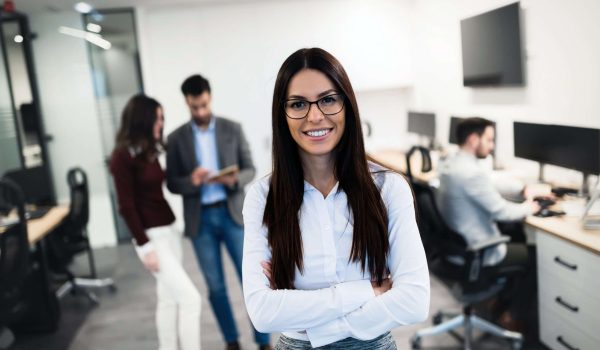 Confident Young Businesswoman in a Modern Office